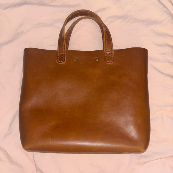 genuine portland leather mini cross body tote - Picture 4 of 6